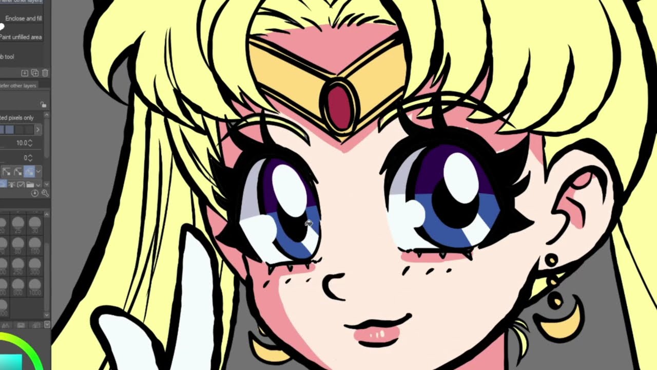 Sailor Moon Usagi Headshot in ClipSudioPaint