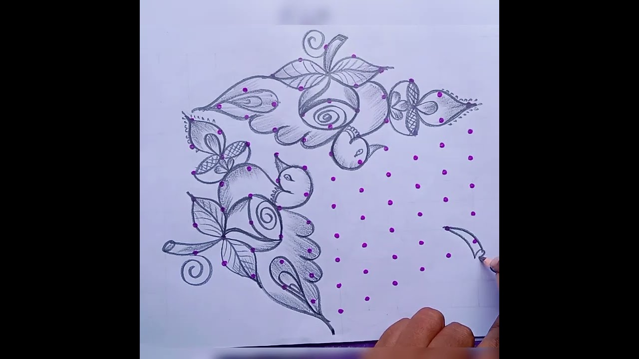🌺 different மயில் கோலம் 🌺 creativity 👍🌺 just 11 dots 🌺 simple rangoli 🌺 pulli kolam 🌺