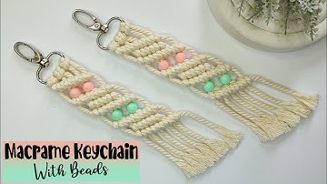 DIY Macrame Keychain With Beads For Beginners | Macrame tutorial