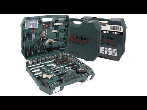 Набір інструментів Gut Meister 303 шт. GM01303 – Cr-V сталь, у кейсі, для авто, дому та майстерні, видео 3
