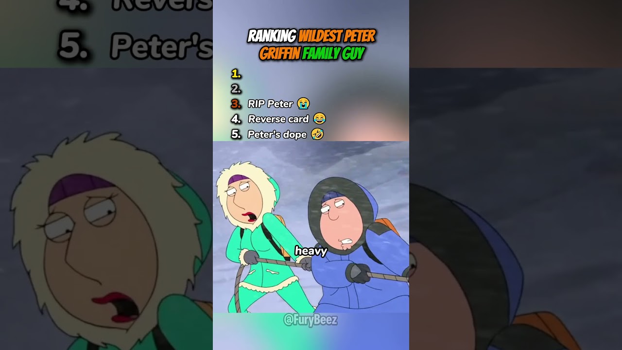 Ranking Wildest Peter Griffin Family Guy 😭