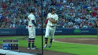 NYM@ATL: Maybin's groundout ties the game at 2