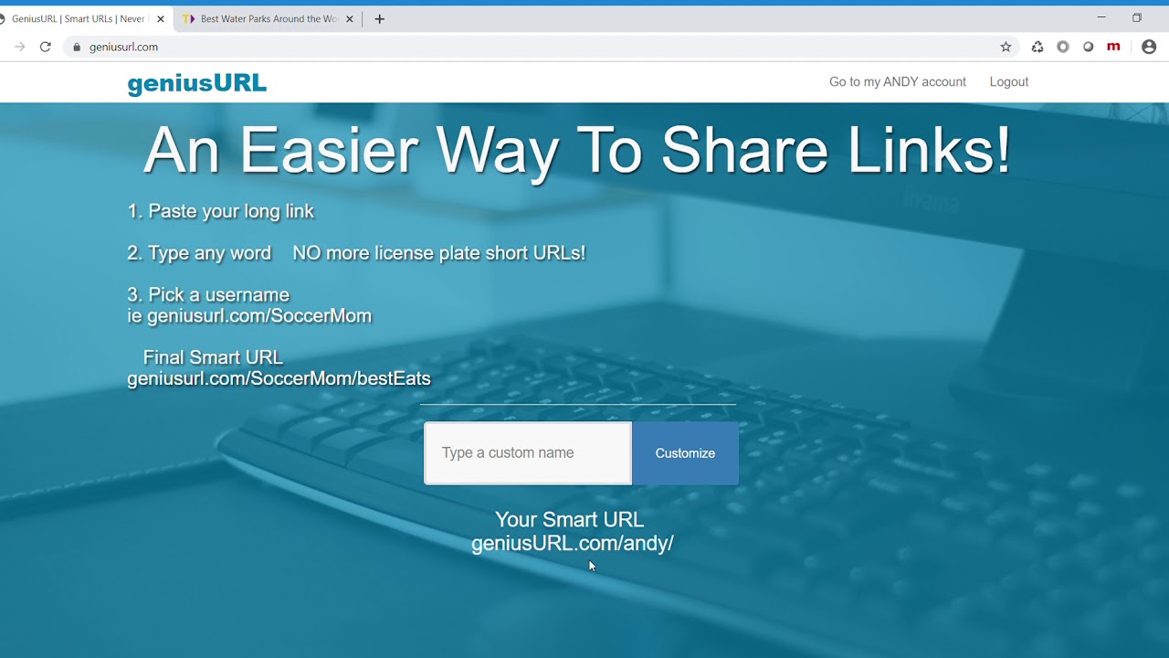 Funurl Create a Custom URL in geniusURL.com - Part 1 ~1 min length - YouTube