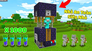 THỬ THÁCH XÂY NHÀ AN TOÀN SIÊU NHỎ CHỐNG 1000 ZOMBIE VÀ WITHER TRONG MCPE | Thử Thách SlenderMan