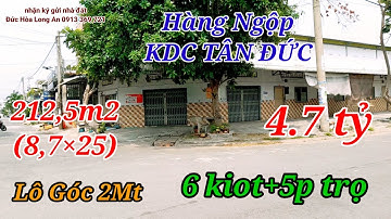 Hàng ngộp kdc tân đức. Lô góc 2mt. DT:212,5m2(8,7×25)Ấp bình tiền 1.Đức hòa hạ. Đức hòa Long An