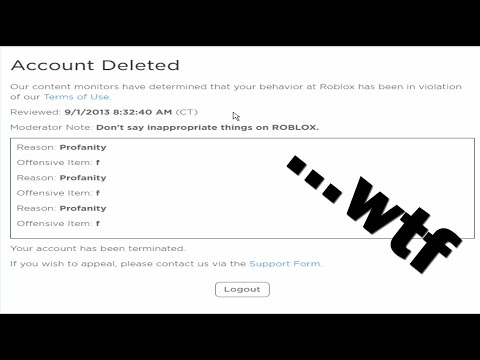 Coo WHAT THE FUCK @Roblox Account Deleted Our have determ Unat