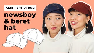 Newsboy & Beret Style Hat | unisex sewing pattern | learn to sew | step by step tutorial