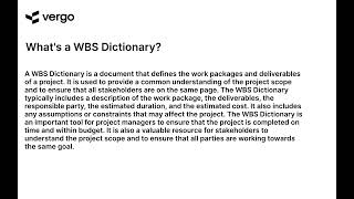 WBS Dictionary: What You Need to Know