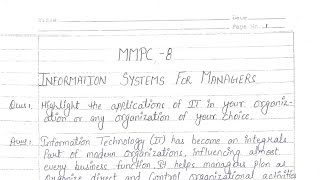 MMPC 08 Solved assignment 2025-2026 | MMPC 08 Solved handwritten assignment in English 2025-26 | MBA