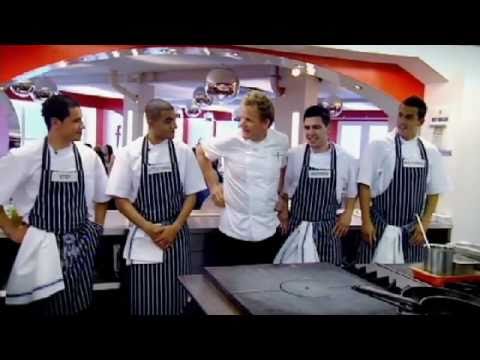 Chef Ramsay prepares Sauted black pudding with sag...