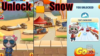 Talking Tom Gold RUN Unlock Tom's Snow Ride Android Phone Gameplay In This New Unlock Area screenshot 3