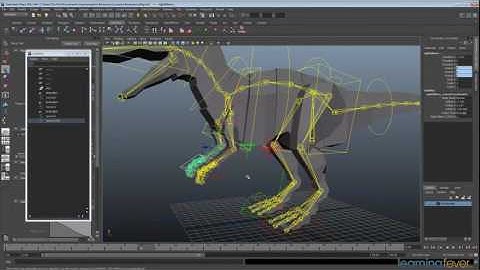 Adding Constraints - Animating a Dinosaur in Maya Step 12 of 15