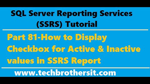 SSRS Tutorial 81- How to Display Checkbox for Active and Inactive values in SSRS Report