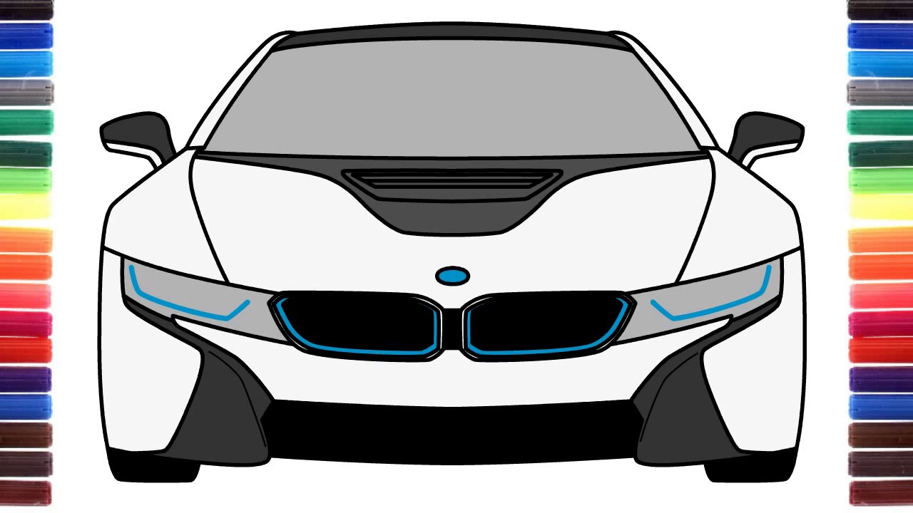 How To Draw Bmw I8 Front View Youtube