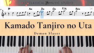 Miniatura del video "Kamado Tanjiro no Uta - Demon Slayer | Piano Tutorial (EASY) | WITH Music Sheet | JCMS"