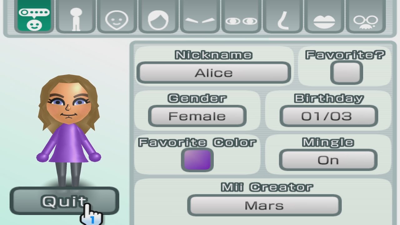 Miiページ Alice - Wii Sports Club - Mii 2941 - YouTube