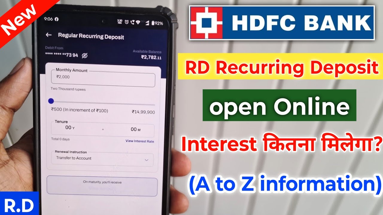 HDFC Bank RD opening Online | hdfc bank rd interest rates 2025 | how to ...