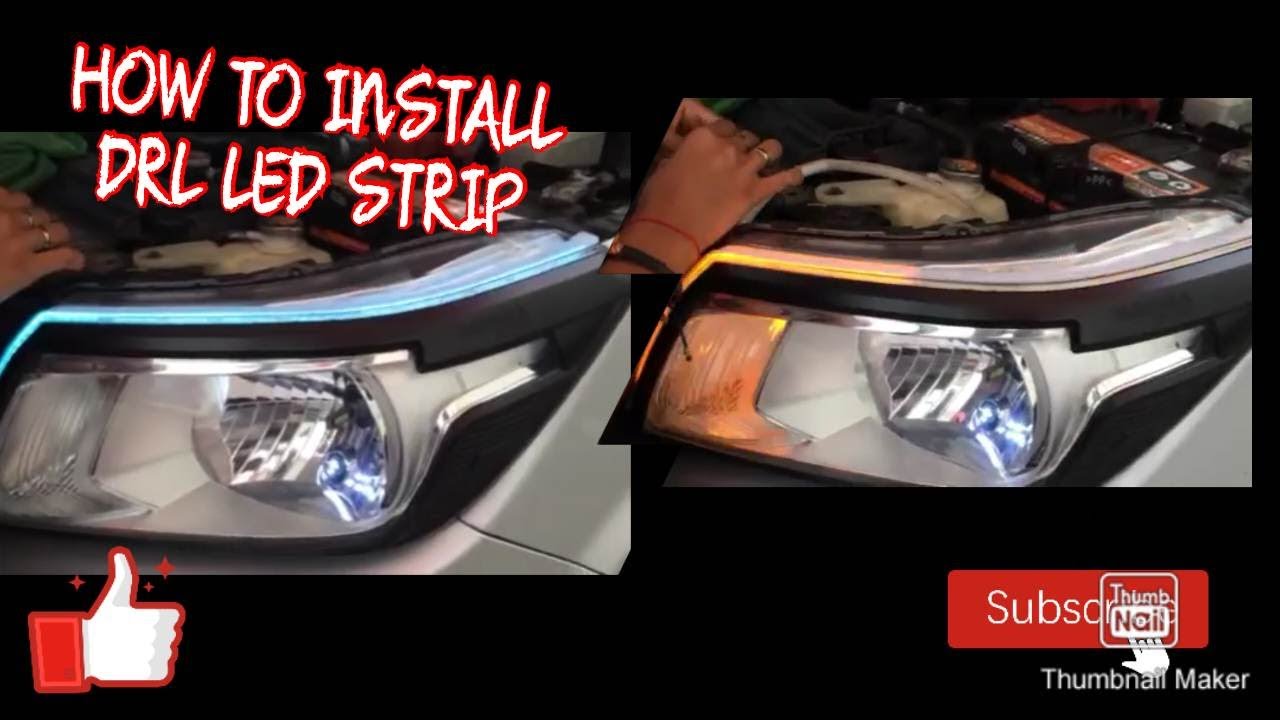 HOW TO INSTALL DRL HEADLIGHT LED STRIP YouTube