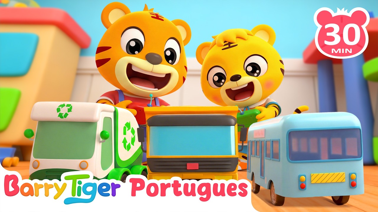 Carros Coloridos e Músicas Divertidas para Crianças🚗🚙| Canções Infantis | BarryTiger em Português