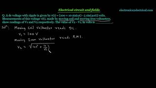 A dc voltage with ripple is given by v(t) = [100 + 10 sin(ωt) - 5 sin(3ωt)] | Electrical Engineering screenshot 4