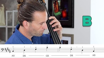 B Major One Octave Arpeggios on Double Bass