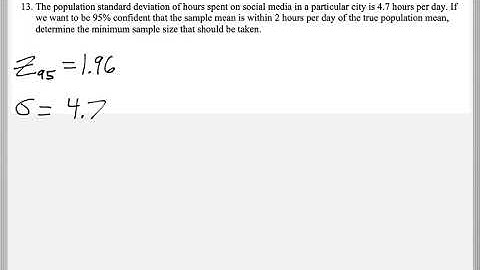 Math 209 : 8.1 #13 (Statistics Tutorial : Confidence Intervals Finding Minimum Sample Size)