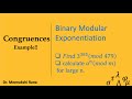 Congruences  binary modular exponentiation