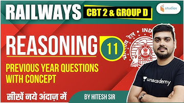 3:30 PM - RRB NTPC CBT-2 & Group D | Reasoning by Hitesh Mishra | PYQs with Concept
