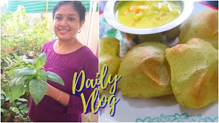 Vlog ||രാവിലത്തെ തിരക്കുകൾ ||  Breakfast Combo|| Cheera Poori & Potato Curry || Anus Kitchen