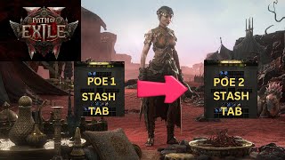 How to access your poe1 stash tabs in poe2