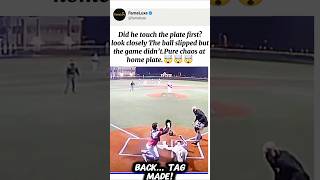 CLUTCH TAG 🤯🏀 - OUT AT HOME 🏀😱 #baseball #baseballshorts #mlb #sportsviral #mlbb #sports #viral