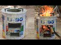 Build a Fire wood Stove from metal paint bucket and Cement