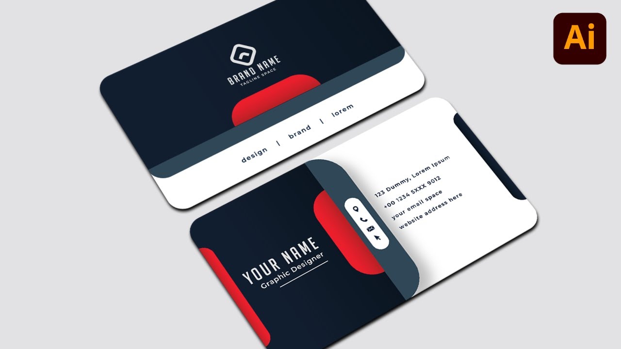 Professional Style Modern Business Card Design In Adobe Illustrator ...