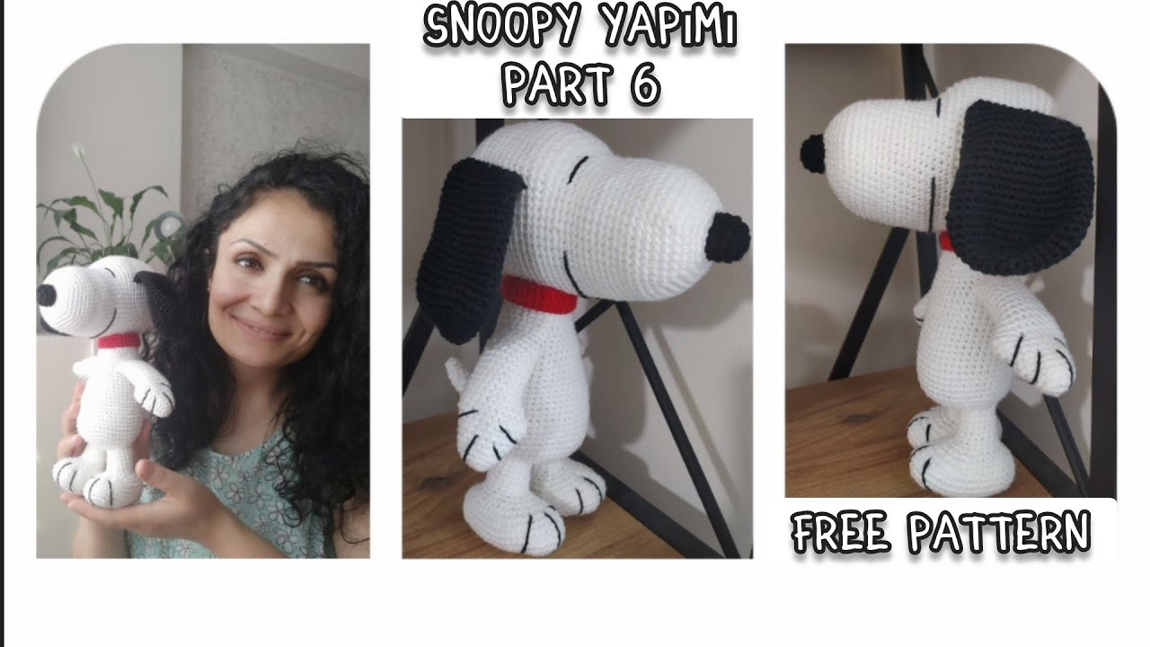 Amigurumi Snoopy Yapımı Part 6 ( Dikme, tasma ve burun ucu yapımı ) #diy #amigurumi #amigurumisnoopy