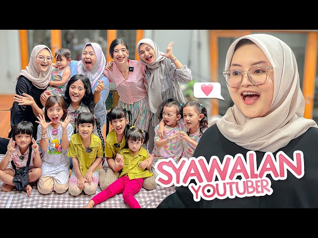 BUNDA u0026 LEIKA KEDATANGAN BANYAK YOUTUBER! ADA BABY DINAR, DISTA, QAIREEN CHALLENGE MAKAN SATU WARNA class=