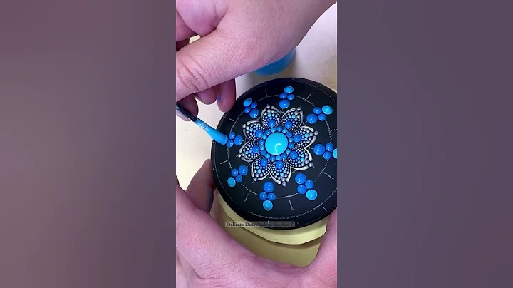 Blue Silver Dot Mandala Rock Painting Art #art #satisfying #artist #craft #painting #mandala #dotart