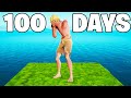 I Survived 100 Days On One Block In Fortnite..