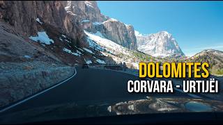 Scenic Dolomites Spring Drive 4K 🇮🇹 Corvara to Urtijëi via Gardena Pass