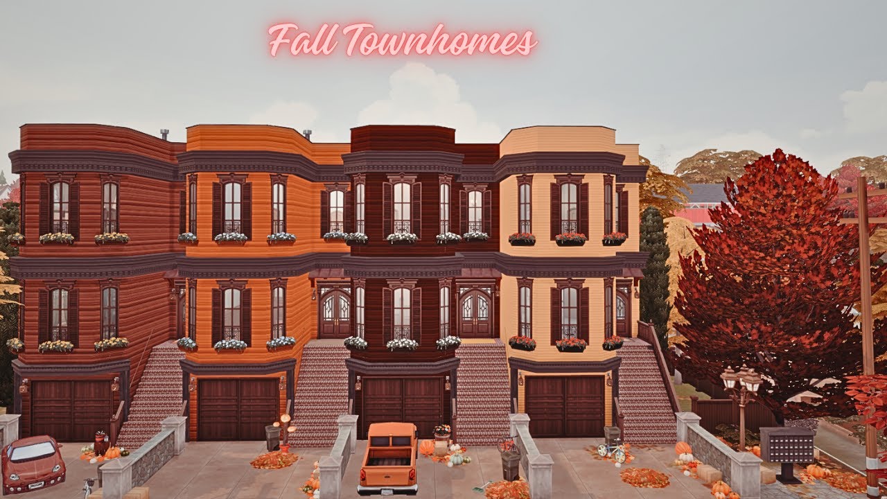 Fall Townhomes 🍂// NO CC // Sims 4 Speedbuild - YouTube