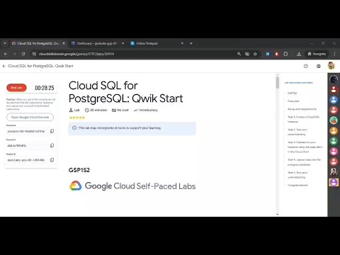 Cloud SQL for PostgreSQL: Qwik Start || GSP152 || #2025 Solution