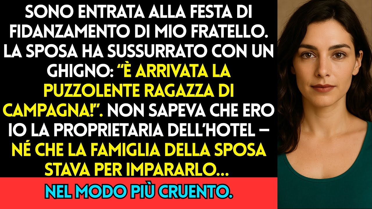 Il bicchiere mi è quasi caduto di mano quando l'ho sentita sussurrare alle sue amiche che "la campagnola" era arrivata al ricevimento. Mia fratello Edoardo si sposava tra un mese e quelle risate...