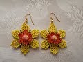 DIY/HUİCHOL ÇİÇEK KÜPE/HUİCHOL BEADED FLOWER EARRİNGS/TAKI TASARIM