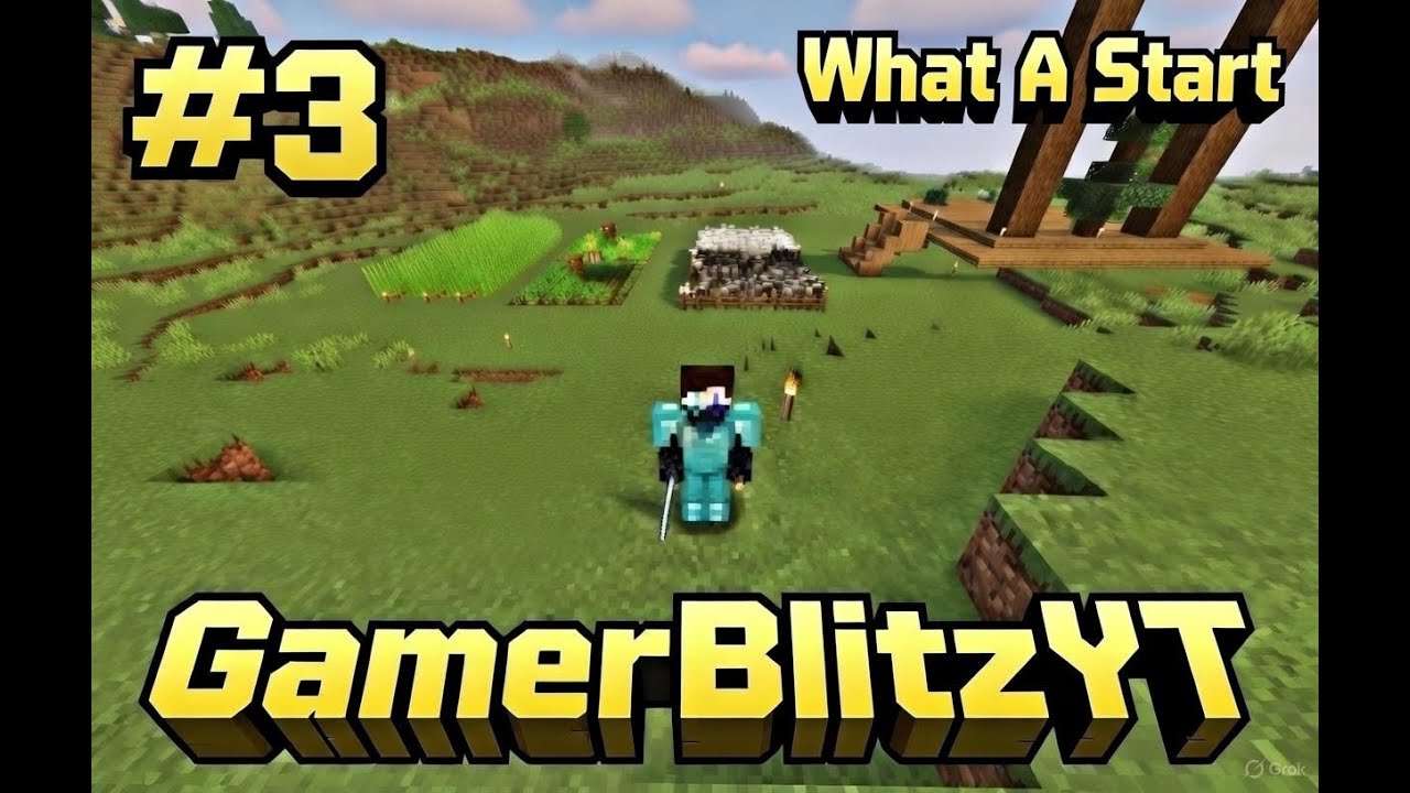 Lets Build Villagers Hall ! Minecraft LIve ! GamerBlitzYt #3