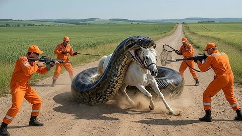 Giant Python vs Horse | Shocking Attack Caught on Camera | Rescue Team Saves the Day