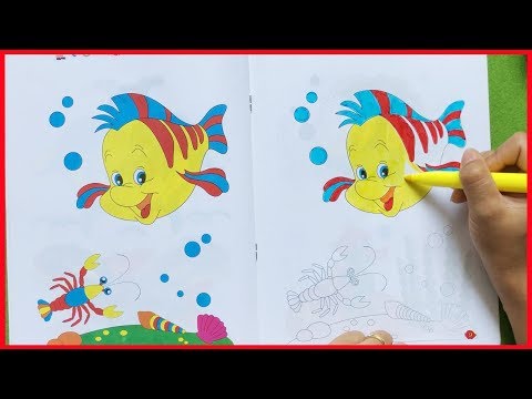 Đồ chơi trẻ em TÔ MÀU CÁC LOẠI CÁ DƯỚI ĐẠI DƯƠNG - Coloring Fish In The Ocean (Chim Xinh tô màu)