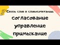 Согласование, управление, примыкание - виды подчинительной связи. Связь слов в словосочетании. 8 кл.