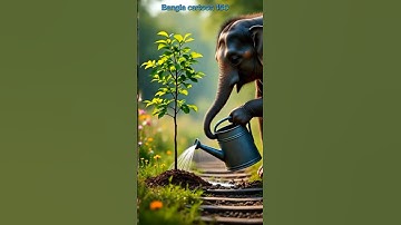 Tiny Trunk, Big Impact: Baby Elephant Plants a Tree!#ai #elephant #cartoon #shorts