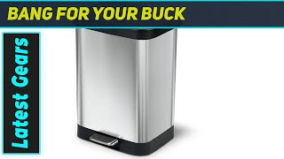 Glad 13 Gallon Stainless A Stylish and Functional Trash Can with Clorox Odor Protection