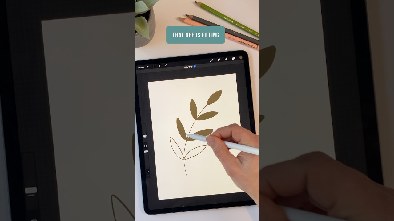 The RIGHT way to fill MULTIPLE areas with COLOUR in PROCREATE. #procreate #procreatetutorial