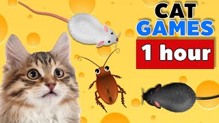 CAT GAMES : Catching Mice and Cockroach Video for Cats to Watch. 1 hour
